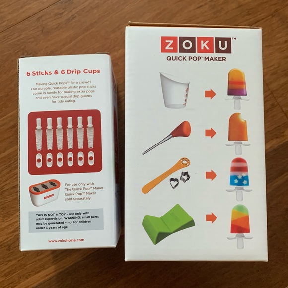 NIB Zoku Quick Pop Maker Sticks Accessory Tool Kits DIY Ice Popsicle 2 Pack Set - Picture 8 of 9